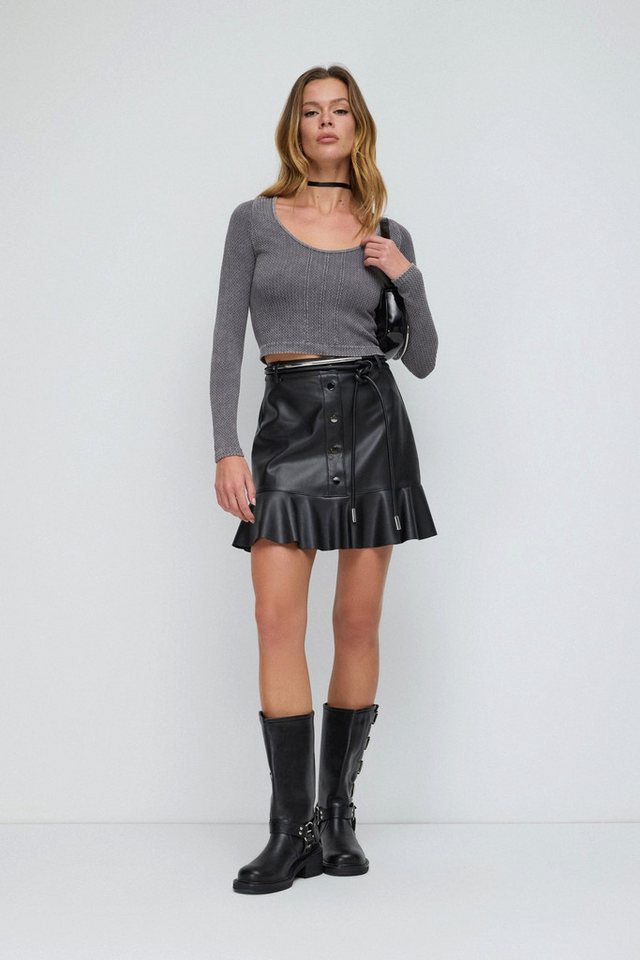 No Matter What Crop-Top Nahtloses Langarm-Top von No Matter What