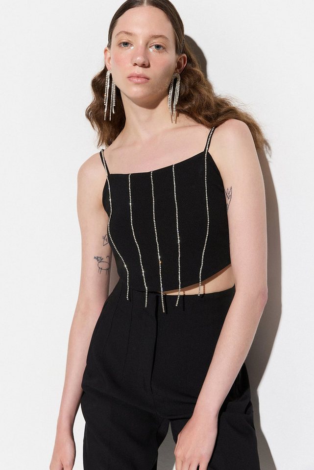 No Matter What Crop-Top TopShiny Fransige Stein Crop Top von No Matter What