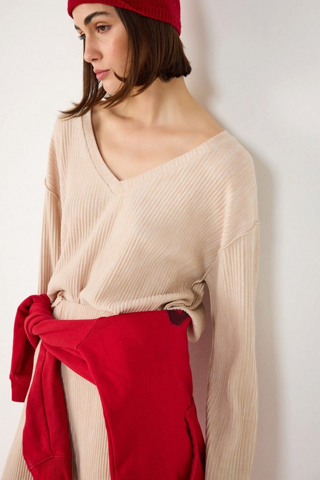 No Matter What Crop-Top Weiches, geripptes Crop-Top mit V-Ausschnitt von No Matter What