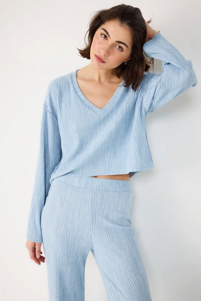 No Matter What Crop-Top Weiches, geripptes Crop-Top mit V-Ausschnitt No Matter What Crop-Top Weiches, geripptes Crop-Top mit V-Ausschnitt von No Matter What