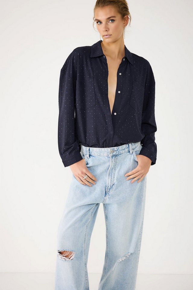 No Matter What Businesshemd Glänzende Steine Hemd von No Matter What