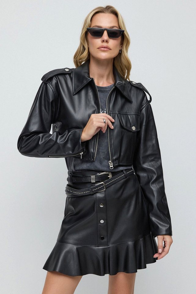 No Matter What Jeansjacke Kunstlederjacke von No Matter What