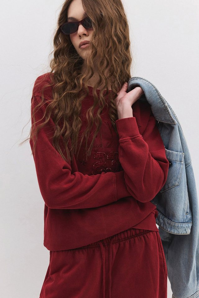 No Matter What Kapuzenpullover Sweatshirt mit Slogan und verblasstem Effekt von No Matter What