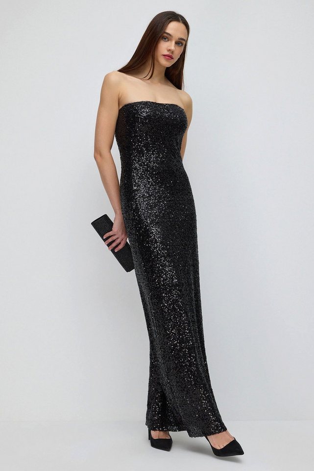 No Matter What Maxikleid Schulterfreies Maxikleid aus Payet-Stoff von No Matter What