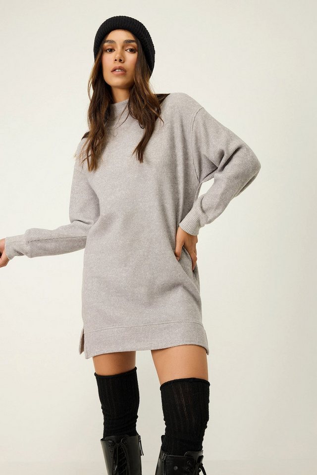 No Matter What Midikleid Weiches, schlichtes Kleid mit halbem Rollkragen von No Matter What