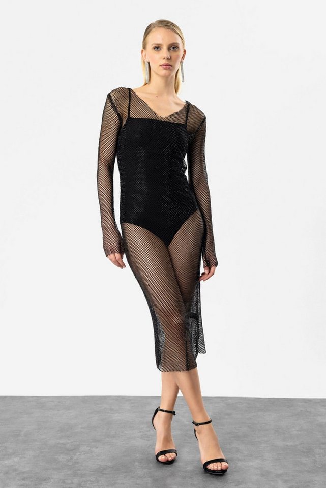 No Matter What Minikleid Glänzendes Netzkleid mit Steinmuster von No Matter What