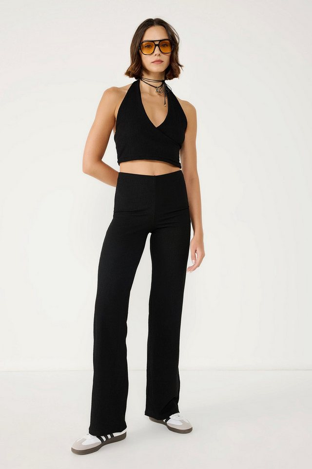 No Matter What Palazzohose Strukturierte High-Waist Schlaghose von No Matter What