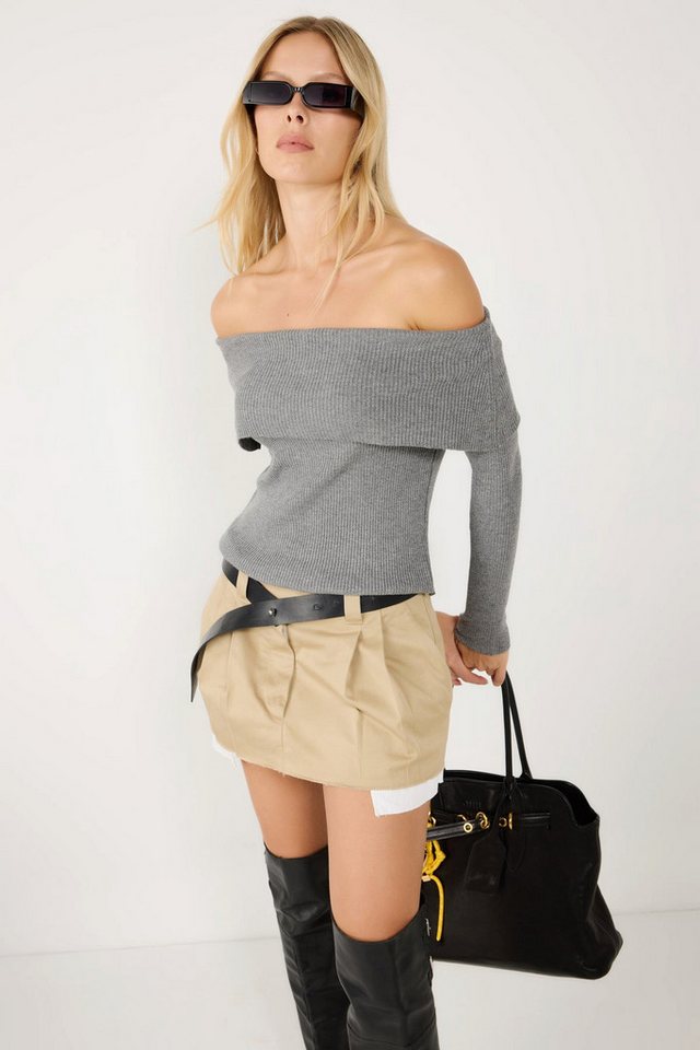 No Matter What Strickpullover Boot-Ausschnitt Slim Fit Strickpullover von No Matter What