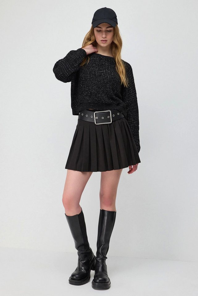 No Matter What Strickpullover Glitzer Crop Pullover von No Matter What