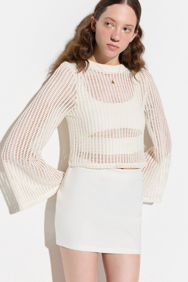 No Matter What Strickpullover Kurzer Strickpullover mit Fledermausärmeln und Streifen von No Matter What