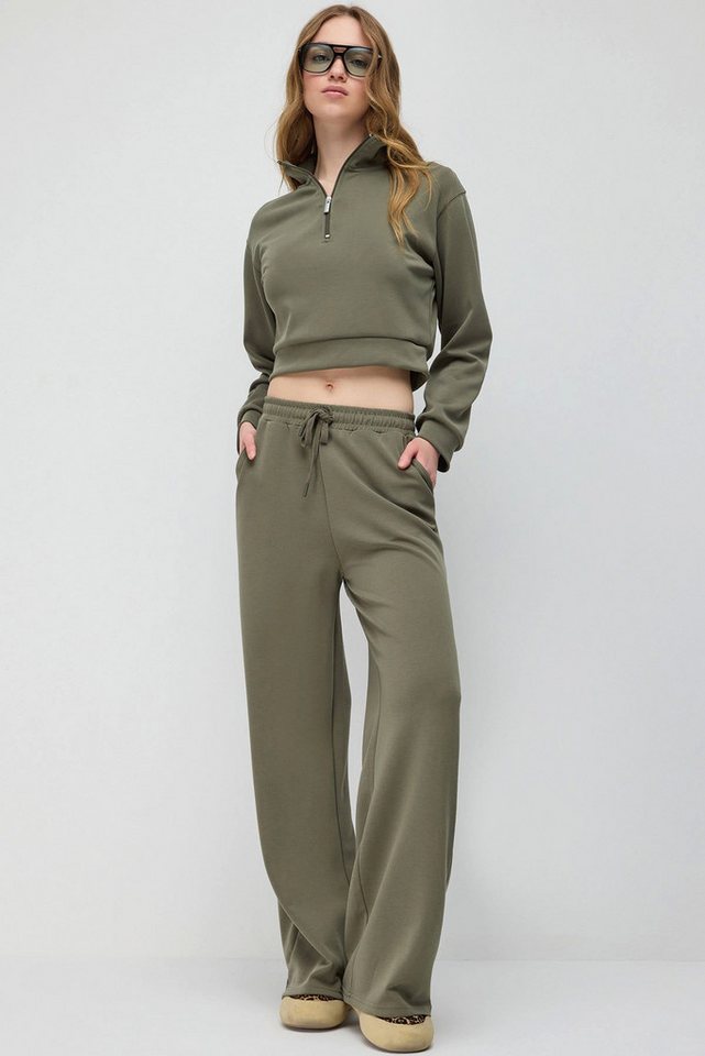 No Matter What Sweatponcho Weiche Modal Weite Bein Jogginghose von No Matter What