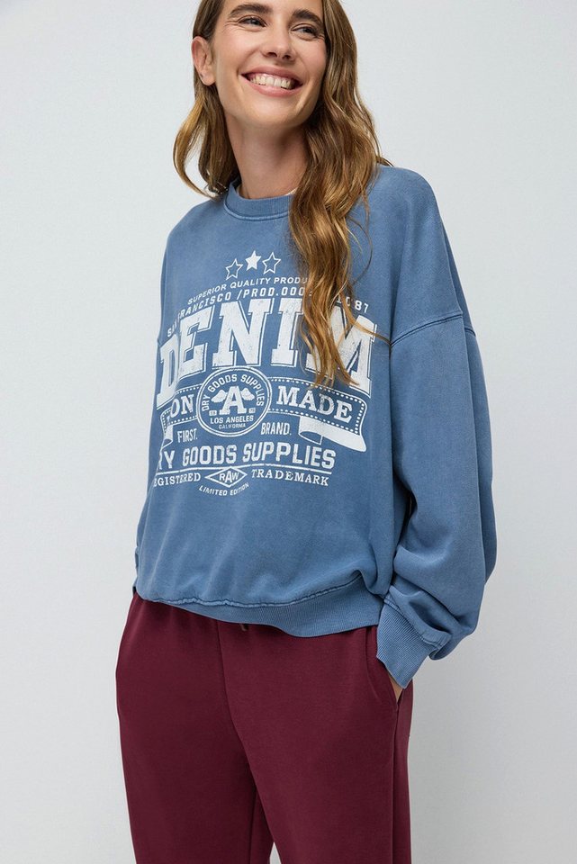 No Matter What Kapuzenpullover Oversize-Sweatshirt mit verblasstem Print von No Matter What