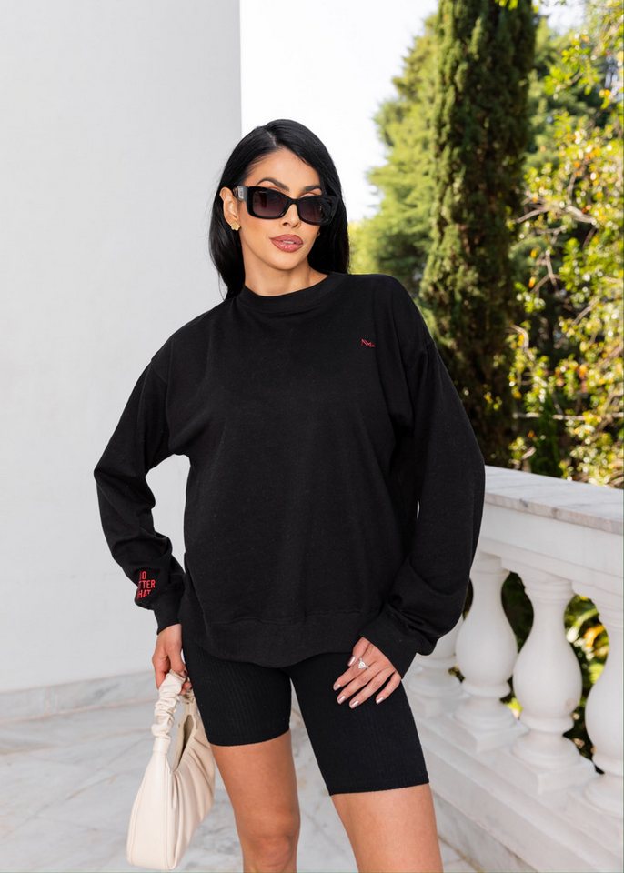 No Matter What Sweatshirt Schwarzes Oversize-Sweatshirt mit Stickerei von No Matter What