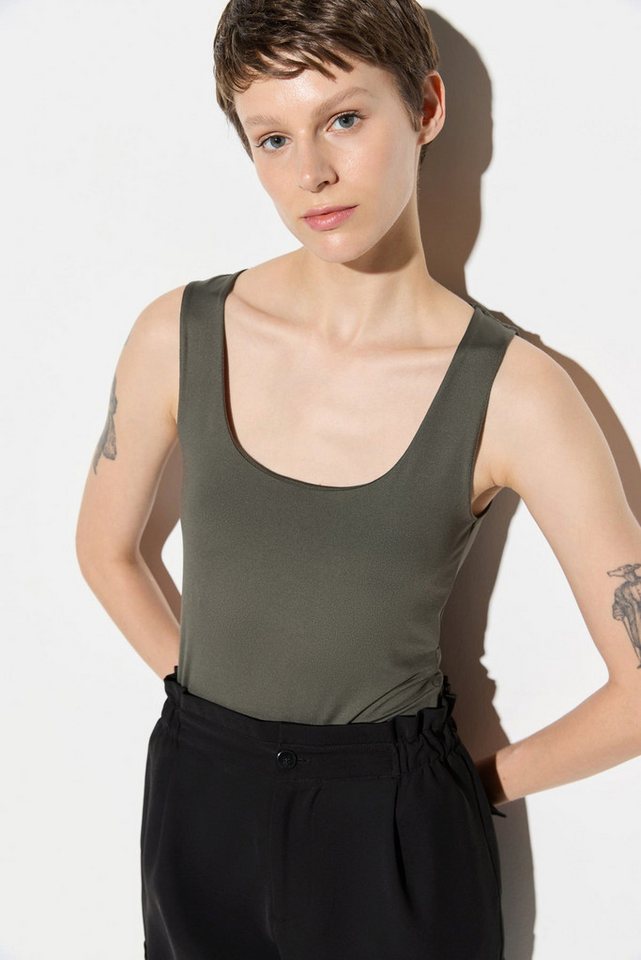 No Matter What Sweatshirt Stretch-Top mit eckigem Ausschnitt und breiten Trägern von No Matter What