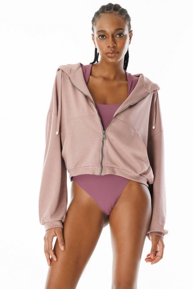 No Matter What Kapuzenpullover Weiches, seidiges Kapuzensweatshirt mit Reißverschluss aus Modalstoff von No Matter What