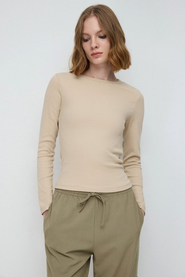 No Matter What T-Shirt Dehnbarer Basic Langarm T-Shirt aus türkischem Stoff von No Matter What