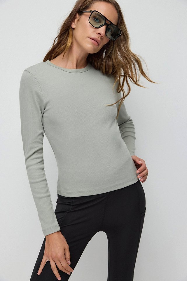 No Matter What T-Shirt Dehnbarer Basic Langarm T-Shirt aus türkischem Stoff von No Matter What