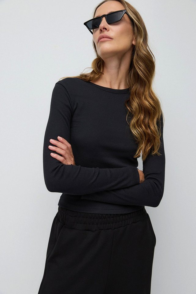 No Matter What T-Shirt Dehnbarer Basic Langarm T-Shirt aus türkischem Stoff von No Matter What