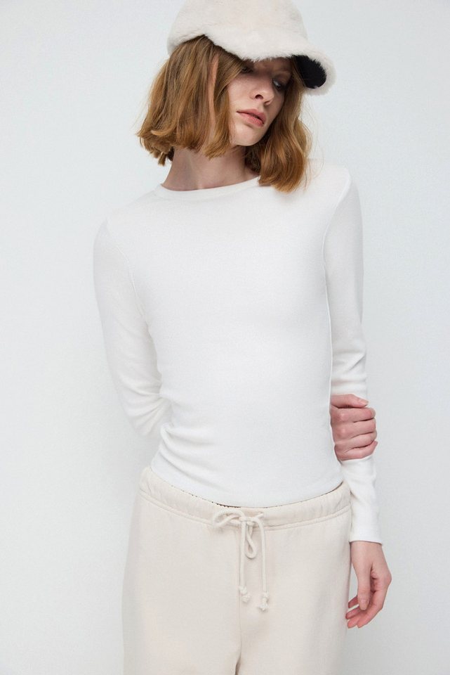 No Matter What T-Shirt Dehnbarer Basic Langarm T-Shirt aus türkischem Stoff von No Matter What