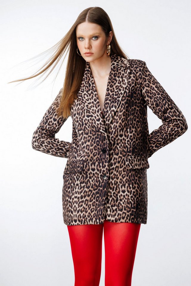 No Matter What Jeansjacke Blazerjacke mit Leopardenmuster von No Matter What