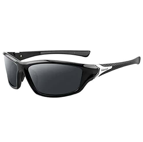 No Name Ltd Wraparound Sport-Sonnenbrille für Herren und Damen, polarisiert, Schwarz und silberfarben, schwarz / silber, Large von No Name Ltd