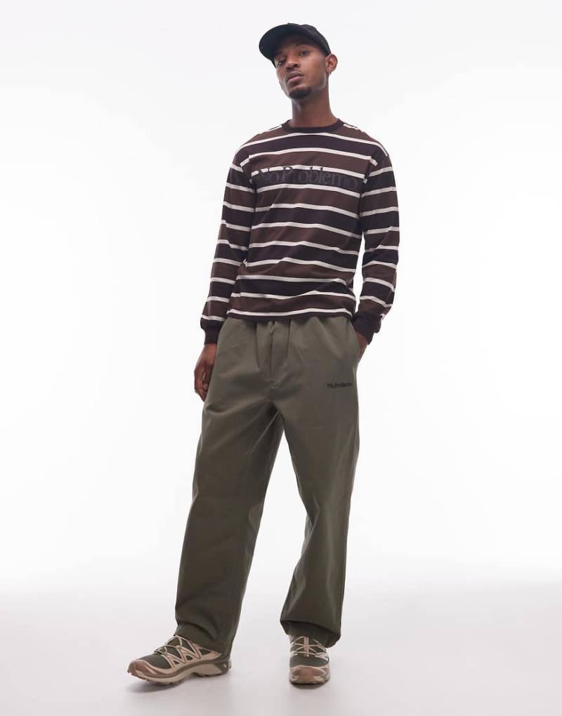 No Problemo - Hose zum Überziehen aus Baumwoll-Ripstop in Khaki mit kleinem Logo-Grün von No Problemo