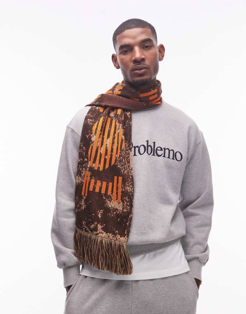 No Problemo - Schal in Braun-Bunt mit Muster von No Problemo