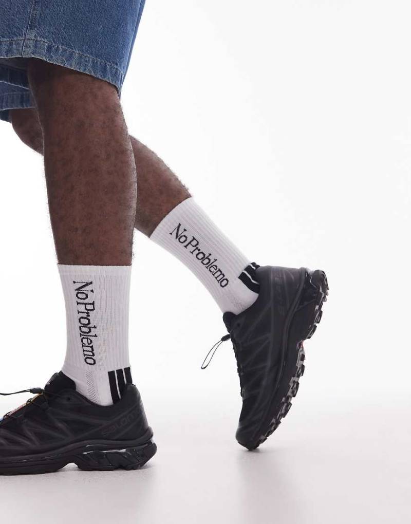 No Problemo - Socken in Weiß mit Streifenverzierung von No Problemo