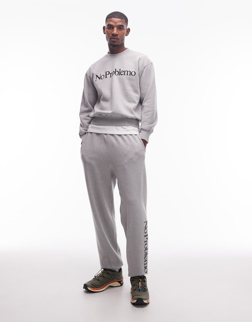 No Problemo - Sweathose in grau meliert mit Logo No Problemo - Sweathose in grau meliert mit Logo von No Problemo