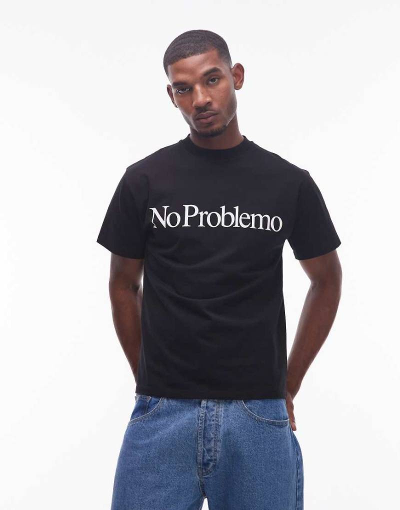 No Problemo - Baumwoll-T-Shirt in Schwarz mit Logo von No Problemo