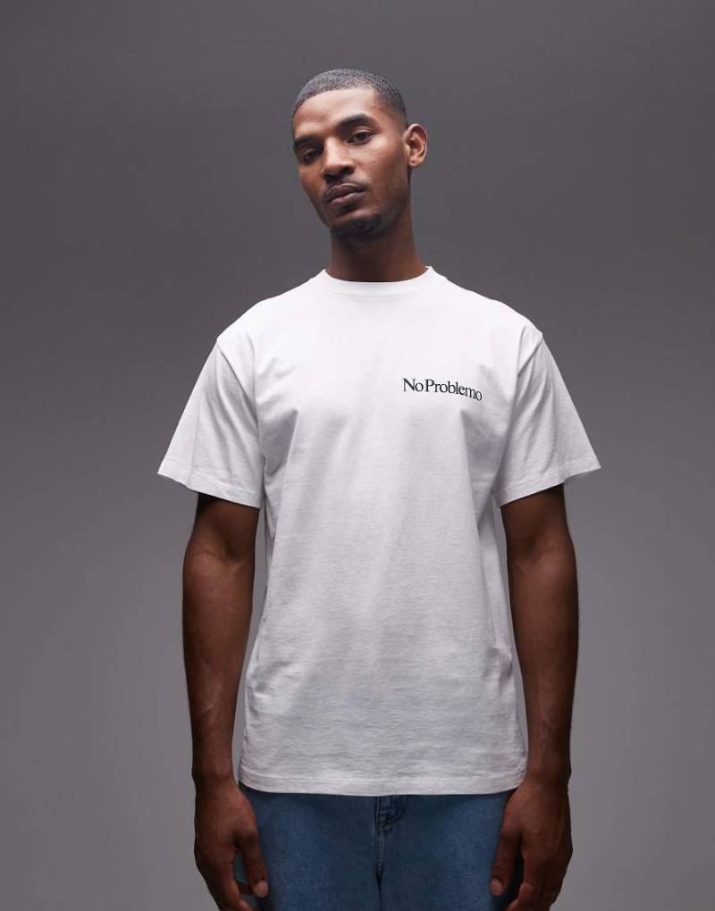 No Problemo - Baumwoll-T-Shirt in Weiß mit kleinem Logo von No Problemo