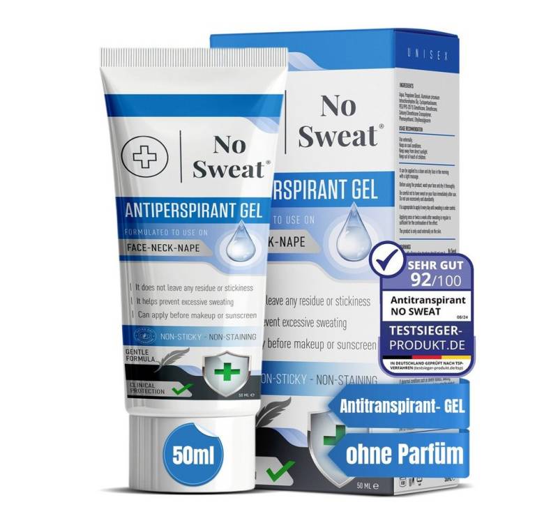No Sweat Deo-Spray No Sweat Antitranspirant Gel 50ml – Stark gegen Schwitzen im Gesicht von No Sweat