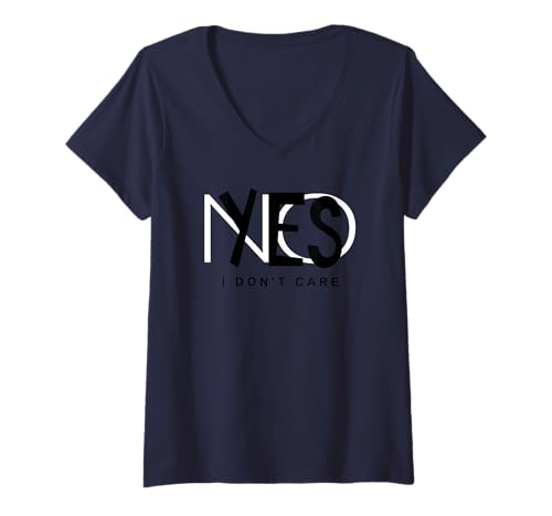 Damen No Yes I Dont Care T-Shirt mit V-Ausschnitt Damen No Yes I Dont Care T-Shirt mit V-Ausschnitt von No Yes I Dont Care
