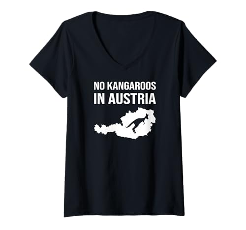 Damen Keine Kängurus in Österreich, T-Shirt T-Shirt mit V-Ausschnitt von No kangaroos in Austria shirts and gifts