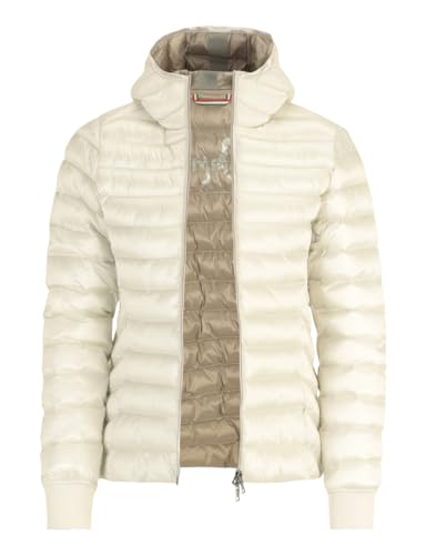 No.1 Como Neapel Damen Steppjacke mit Kapuze (DE/NL/SE/PL, Alphanumerisch, S, Regular, Regular, Milk Taupe) von No.1 Como