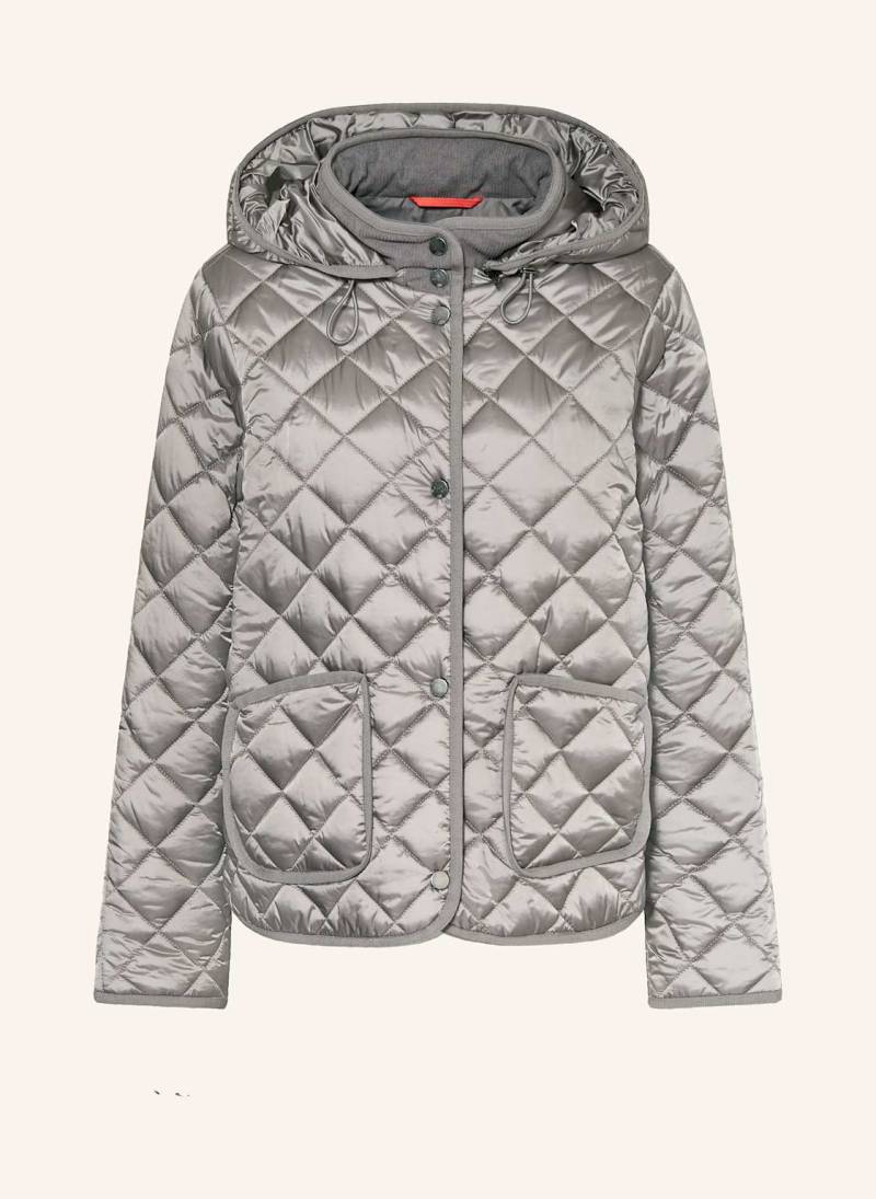 No.1 Como Steppjacke Quebec Mit Abnehmbarer Kapuze grau von No.1 Como