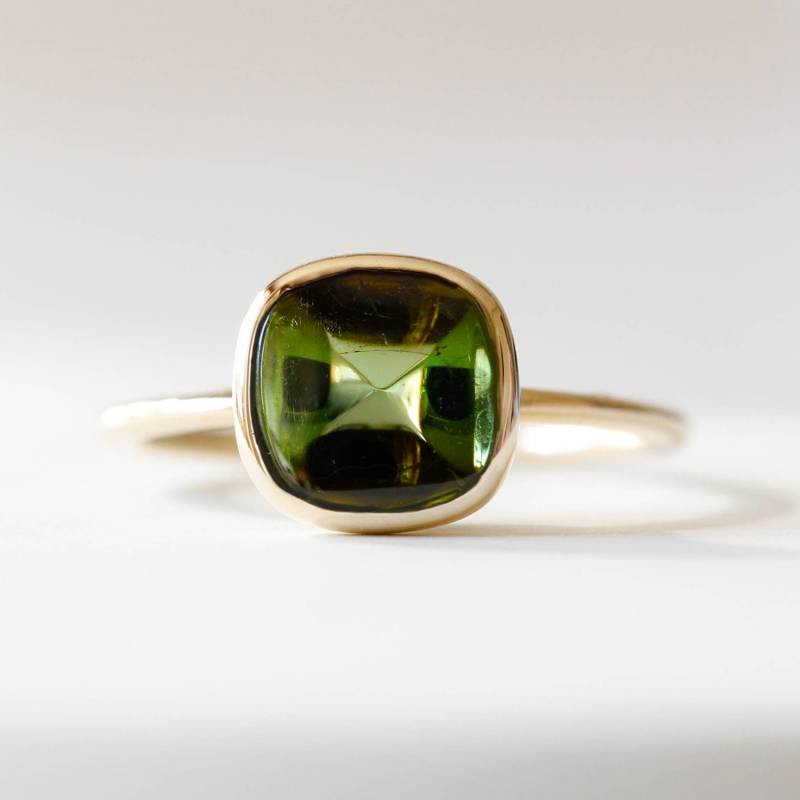 Grüner Turmalin Ring - Grüner Versprechensring, Verlobungsring, Alternativer Goldring Grüner Turmalin Ring - Grüner Versprechensring, Verlobungsring, Alternativer Goldring von No13Jewellery