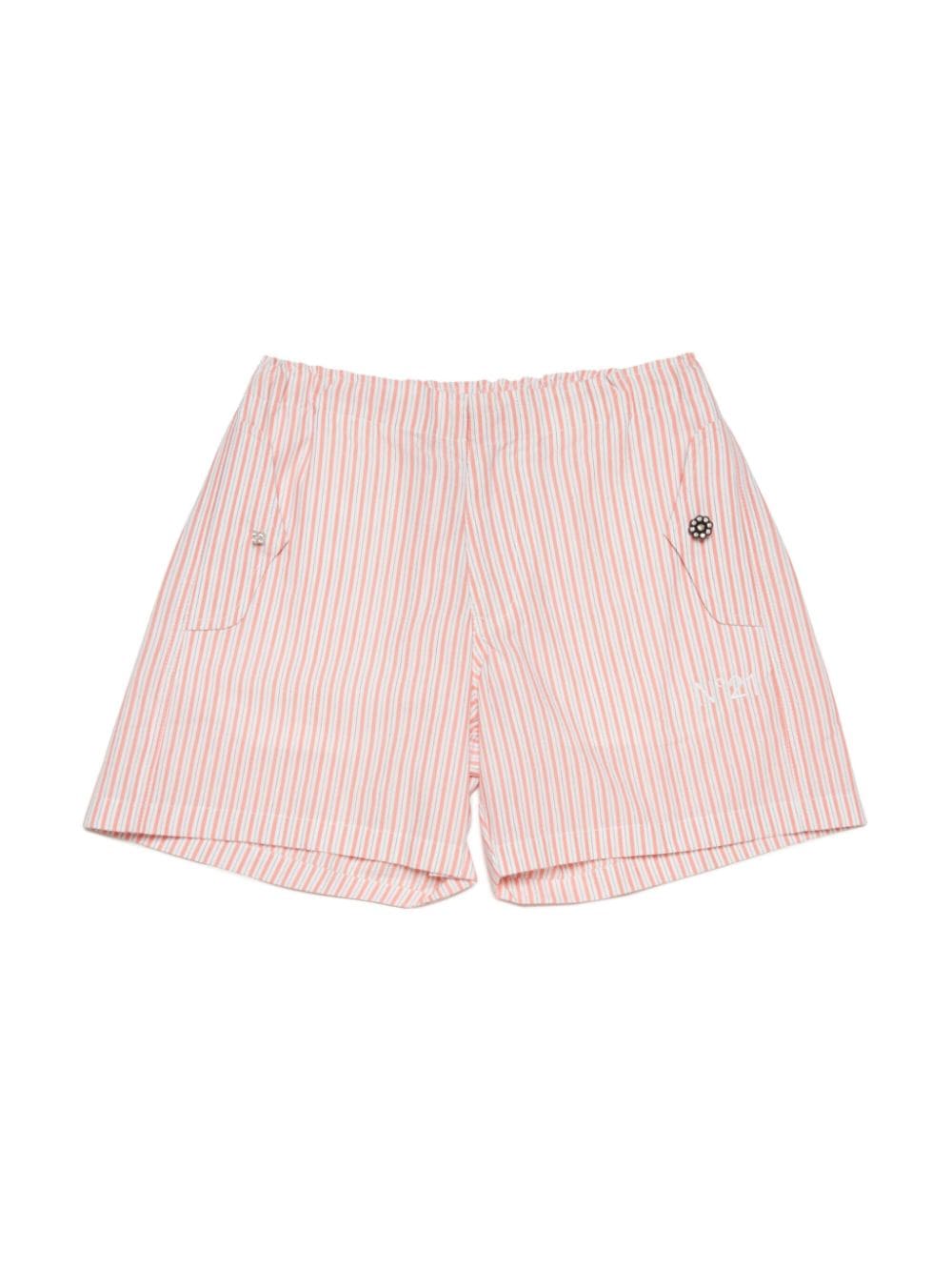 Nº21 Kids Gestreifte Shorts - Rot von Nº21 Kids