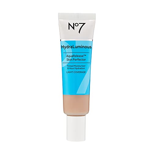 HydraLuminous AquaRelease Skin Perfector leicht feuchtigkeitsspendende getönte Feuchtigkeitsgrundierung für das Gesicht Ceramide Vitamin B5 für langanhaltende Feuchtigkeitsversorgung der von No7