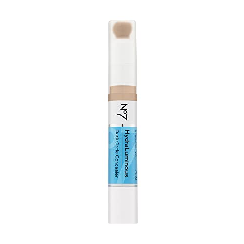No7 Hydraluminous Concealer, Farbton 4, Augen-Korrektor mit voller Abdeckung, mit Koffein und Ceramiden, feuchtigkeitsspendender und aufhellender Concealer für dunkle Bereiche, Lidschatten, 100 ml von No7