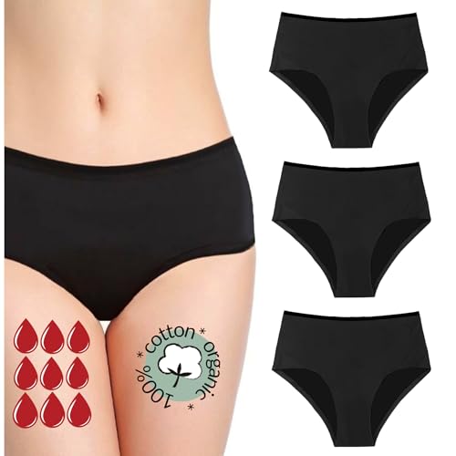 Perioden Unterwäsche = 2-3 Tampons - Waschbar - Baumwolle - Ökologisch - Menstruation - Unterwäsche für die Periode - Periodenslips - Absorbierend - Mädchen Damen - XXS / 4XL (Ultra-Pack, 4XL) von NoBlood
