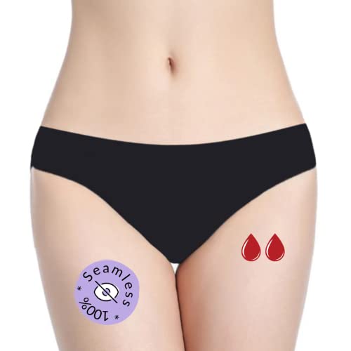 Perioden Unterwäsche Unsichtbar Nahtlos - Waschbar - Baumwolle - Ökologisch - Menstruation - Unterwäsche für die Periode - Periodenslips - Absorbierend - Mädchen Damen - XXS / 4XL (Jade, Schwarz, XS) von NoBlood