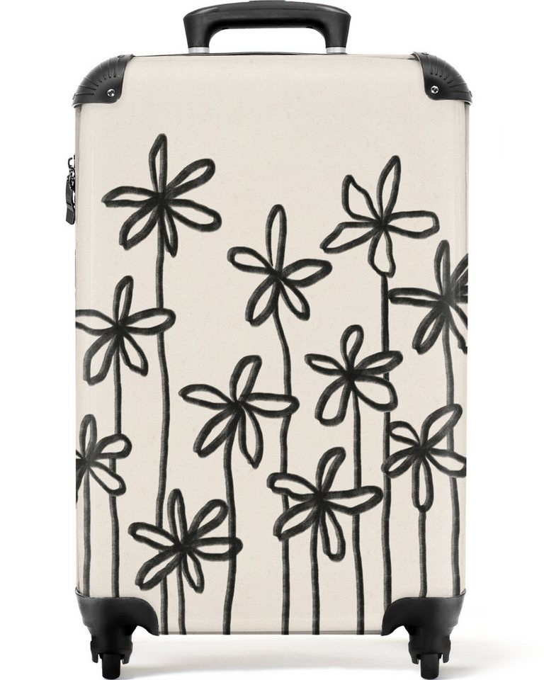 NoBoringSuitcases.com© Hartschalen-Trolley Blumen - Pflanzen - Pastell - Abstrakt 55x35x20cm, 4 Rollen, Reisetasche mit Rollen, Koffer Handgepäck Flugzeug von NoBoringSuitcases.com©