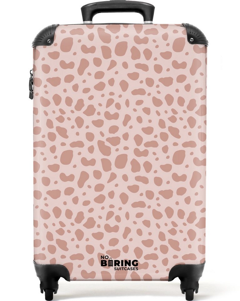 NoBoringSuitcases.com© Hartschalen-Trolley Leopardenmuster auf Puderrosa 55x35x20cm, 4 Rollen, Handgepäck Koffer & Trolleys, Luggage, Reisekoffer Frauen von NoBoringSuitcases.com©