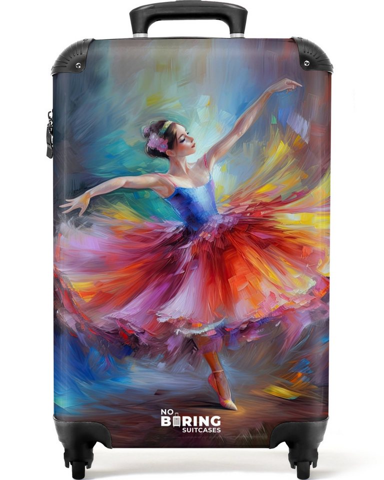 NoBoringSuitcases.com© Hartschalen-Trolley Malerei - Ölfarbe - Tanz - Ballerina 55x35x20cm, 4 Rollen, Reisetasche mit Rollen, Koffer Handgepäck Flugzeug von NoBoringSuitcases.com©