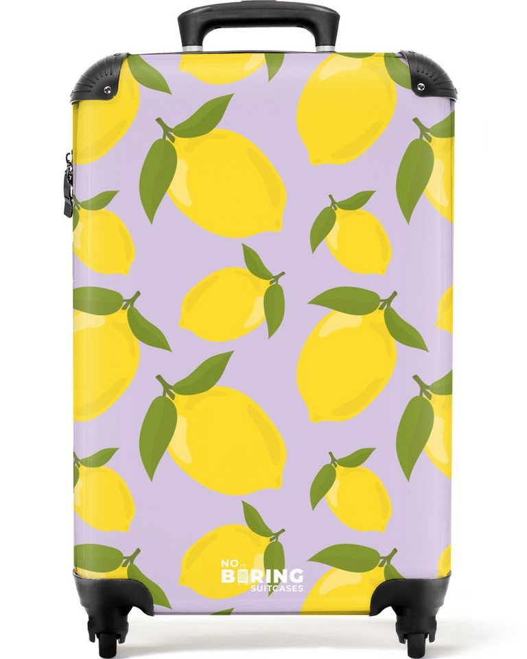 NoBoringSuitcases.com© Hartschalen-Trolley Pastellviolett mit Zitronen 55x35x20cm, 4 Rollen, Handgepäck Koffer & Trolleys, Luggage, Reisekoffer Frauen von NoBoringSuitcases.com©