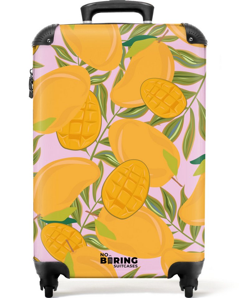 NoBoringSuitcases.com© Hartschalen-Trolley Rosa mit orangefarbenen Mangos 55x35x20cm, 4 Rollen, Handgepäck Koffer & Trolleys, Luggage, Reisekoffer Frauen von NoBoringSuitcases.com©
