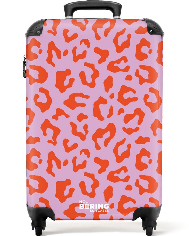 NoBoringSuitcases.com© Hartschalen-Trolley Rosa mit rotem Panther-Aufdruck 55x35x20cm, 4 Rollen, Handgepäck Koffer & Trolleys, Luggage, Reisekoffer Frauen von NoBoringSuitcases.com©
