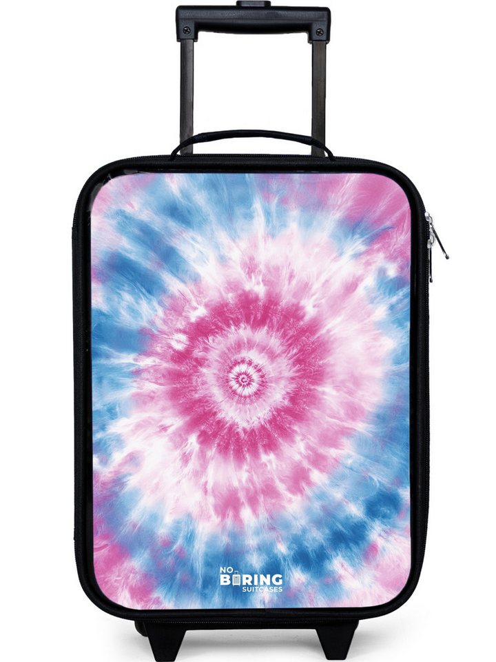 NoBoringSuitcases.com© Kinderkoffer mit leuchtende Räder - Krawattenfärbung - Abstrakt - Blau - Rosa, 2 Rollen, Kinder Koffer Klein, Trolley Handgepäck, Reisekoffer von NoBoringSuitcases.com©
