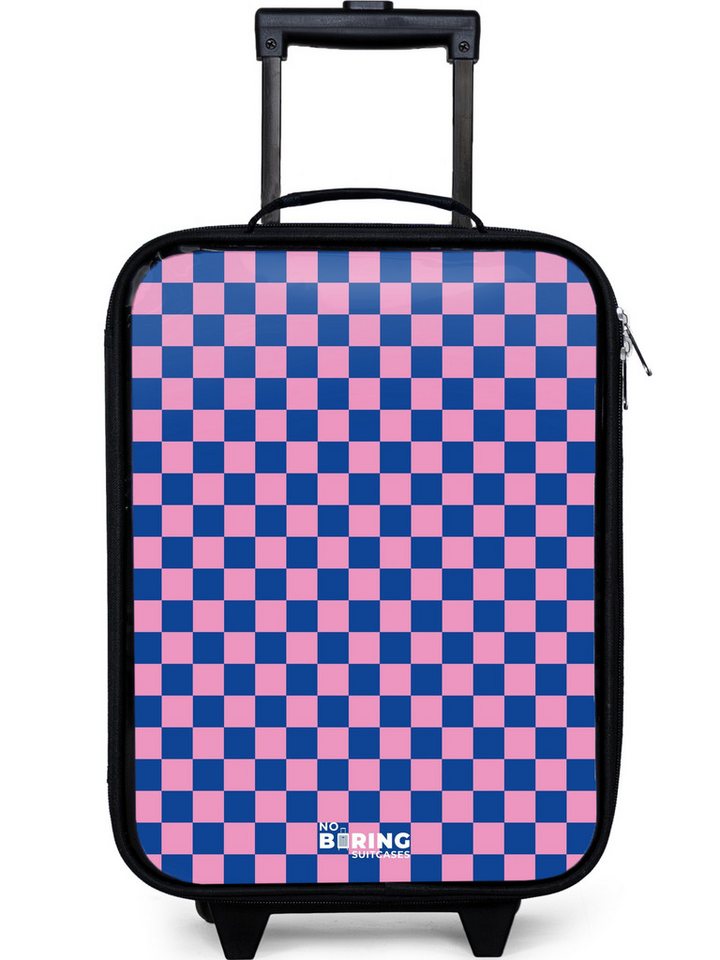 NoBoringSuitcases.com© Kinderkoffer mit leuchtende Räder - Blöcke - Blau - Rosa, 2 Rollen, Kinder Koffer Klein, Trolley Handgepäck, Reisekoffer von NoBoringSuitcases.com©